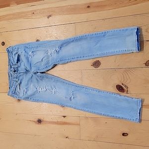 AMERICAN EAGLE OUTFITTERS size 6 distressed light denim jeans skinny stretch